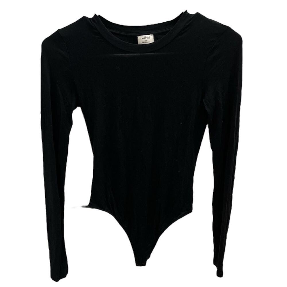 Aritzia Wilfred Long Sleeve Basic Solid Black Bod… - image 2